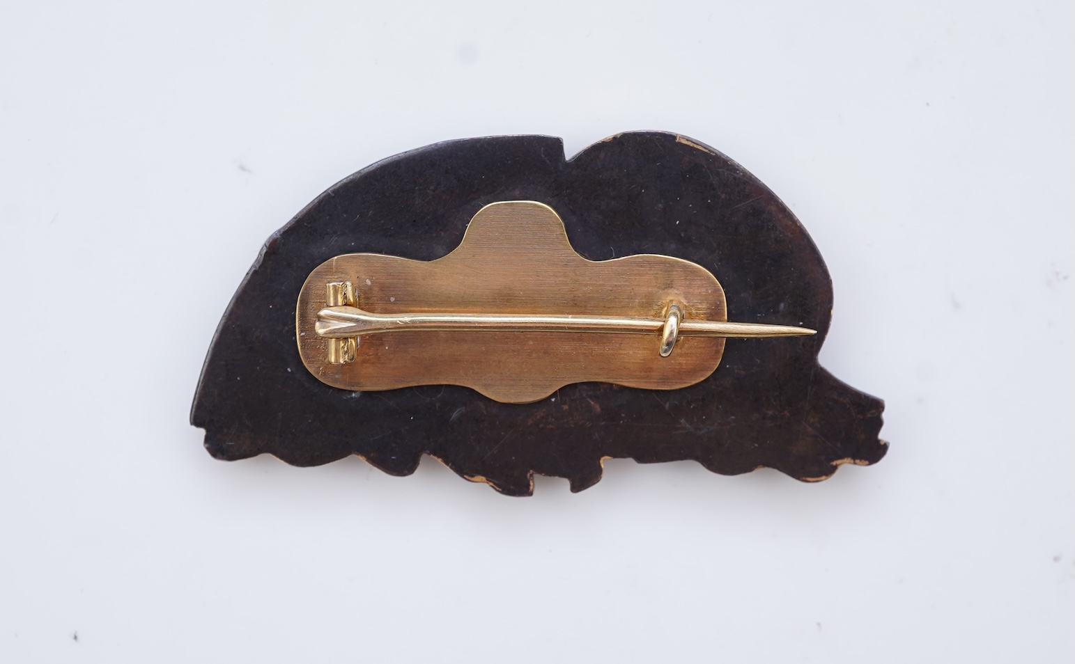 A Victorian shakudo brooch, circa 1880